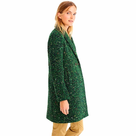 J. Crew Jackets & Coats J Crew Green Italian Tweed Daphne Topcoat 8